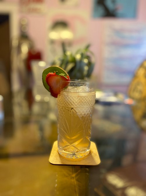 Drink Kiwi strawberry gin and tonic created by Kathryn Wenderfer