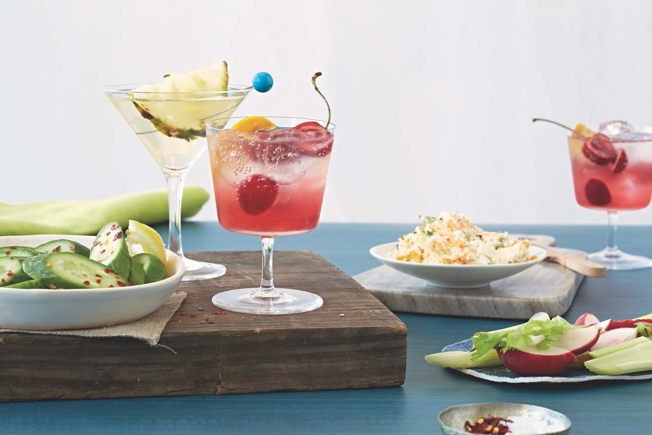 some cocktails and dishes