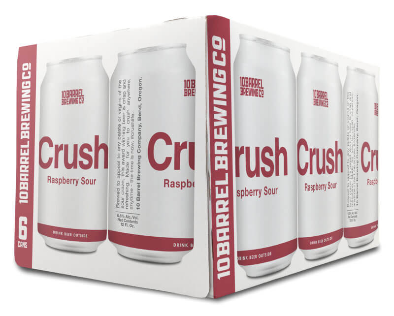 10 Barrel Raspberry Sour Crush, packaging on white