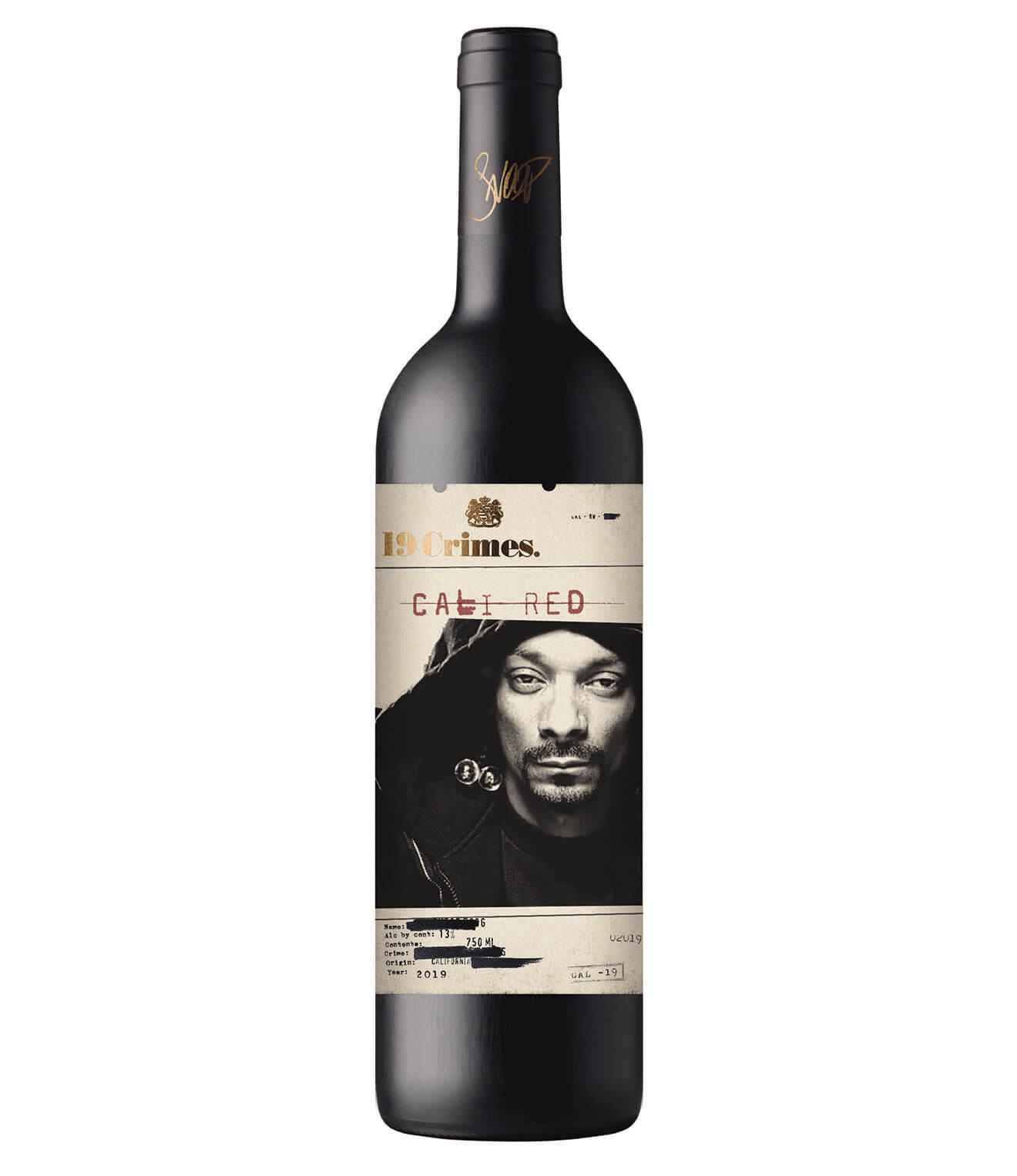 19 Crimes Snoop Cali Red Bottle on white