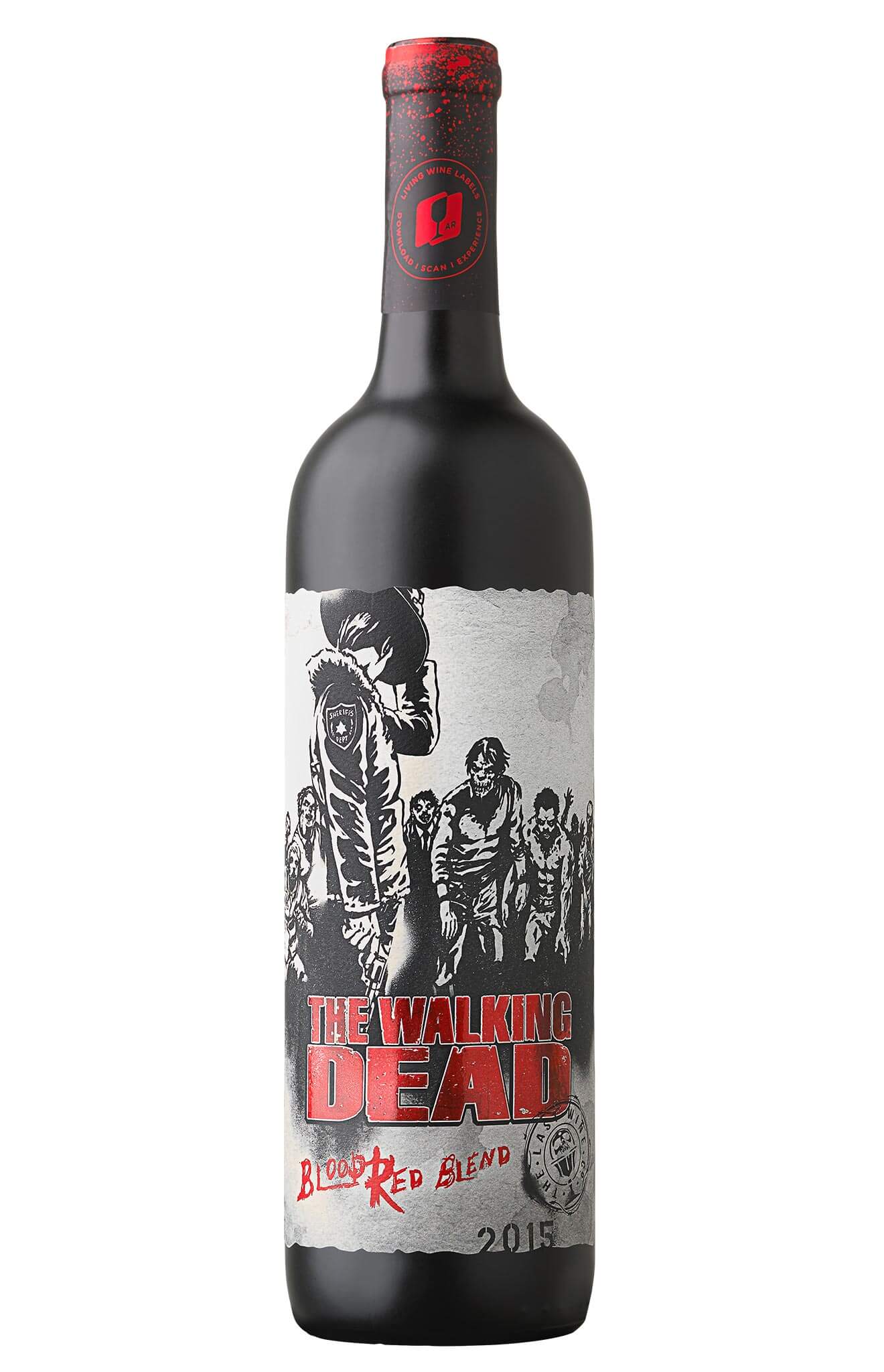 2015 The Walking Dead Blood Red Blend, bottle on white