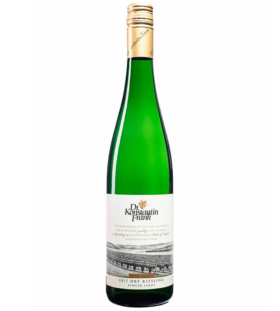 2017 Dr. Konstantin Frank Dry Riesling, bottle on white