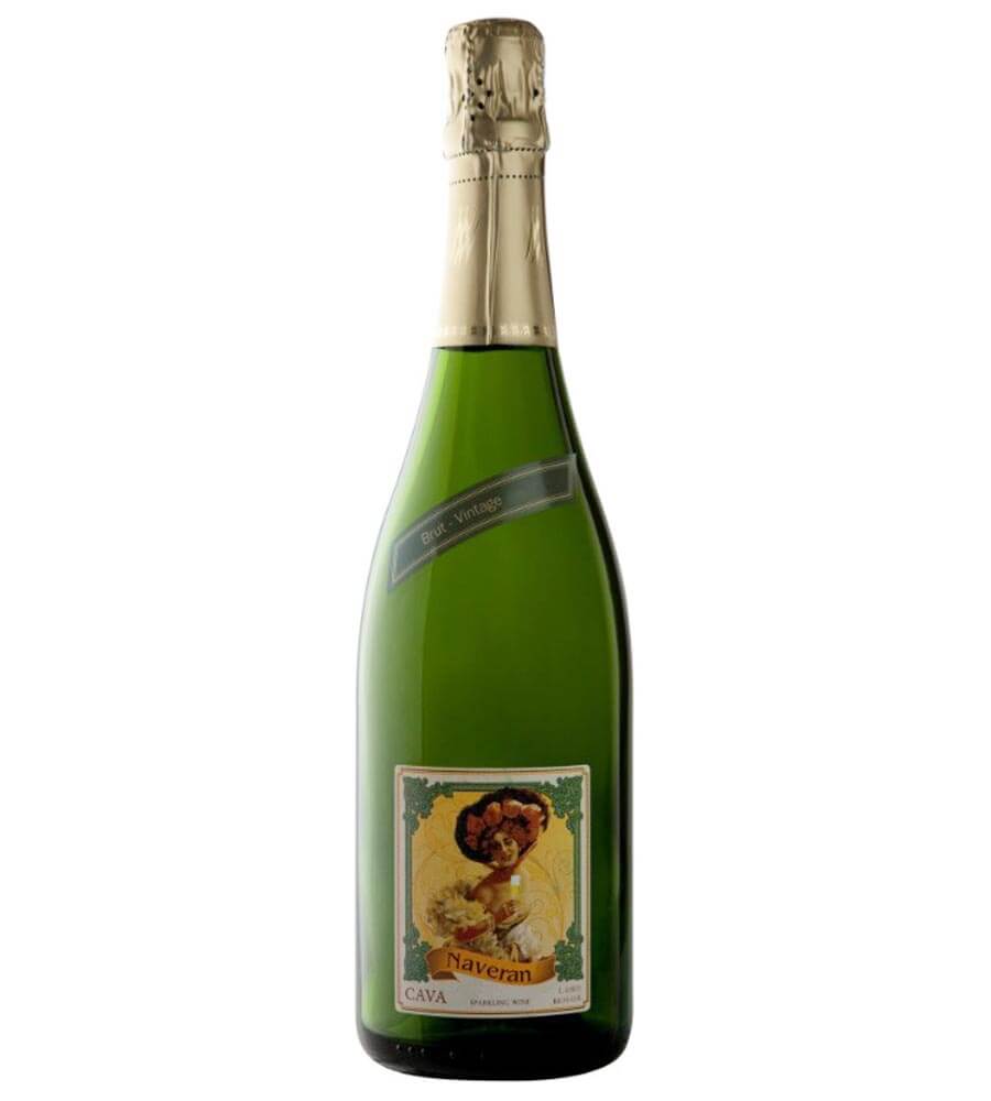 2017 Naveran Brut Cava, bottle on white