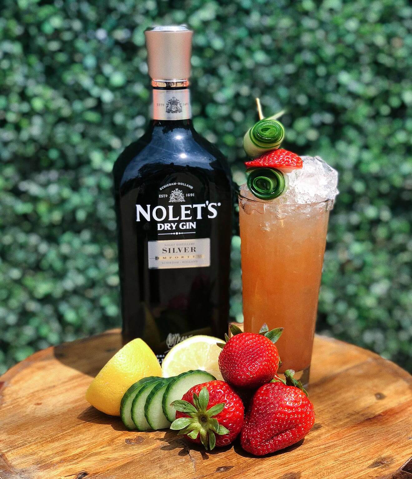 ABC ... 123 cocktail and bottle with garnishes