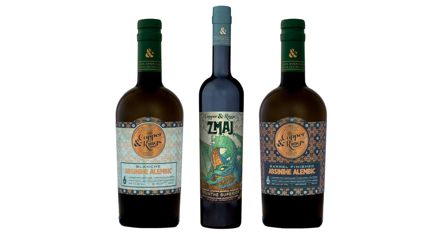Absinthe Minded Copper & Kings, featured image, bottles on white