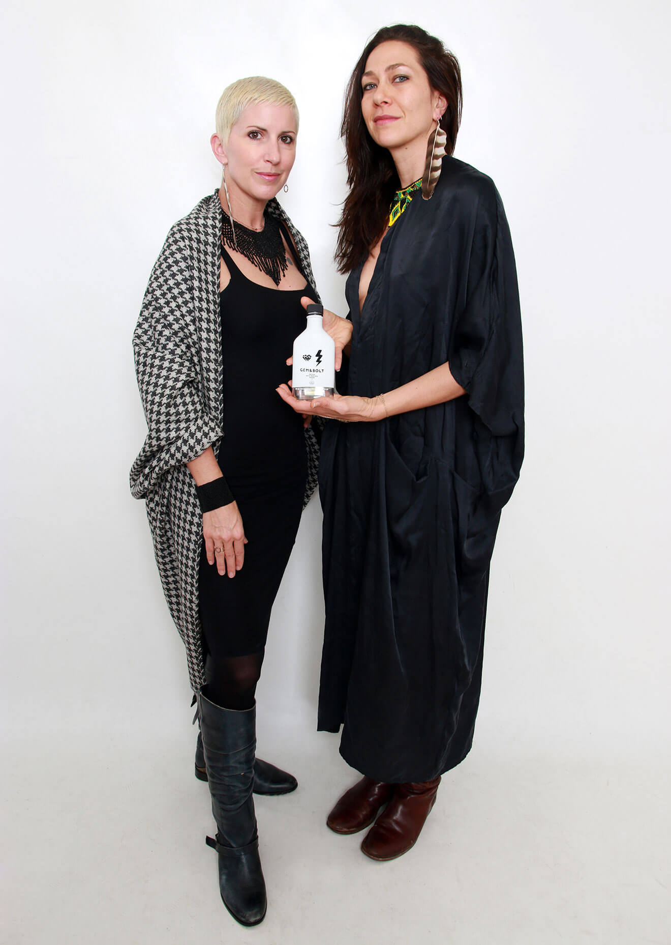 AdrinAdrina & Elliott Coon, standing pose on grey