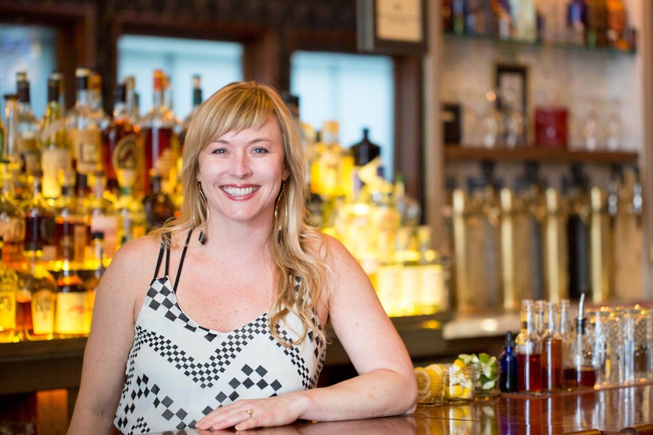 alicia walton behind the bar