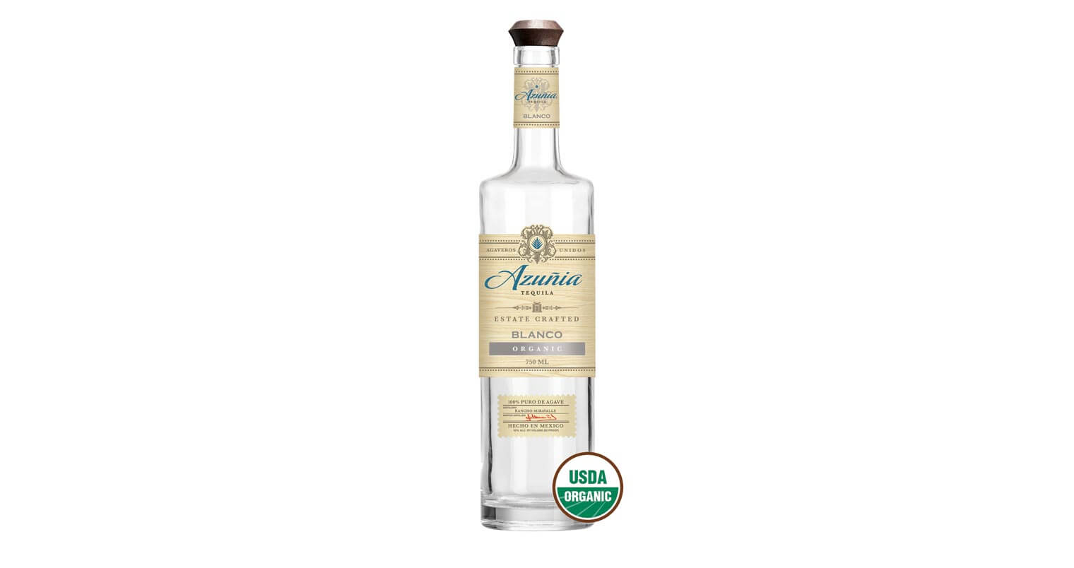 Azuñia Tequila 'No Plastic Straws 365' - Take the Challenge, bottle on white, featured image