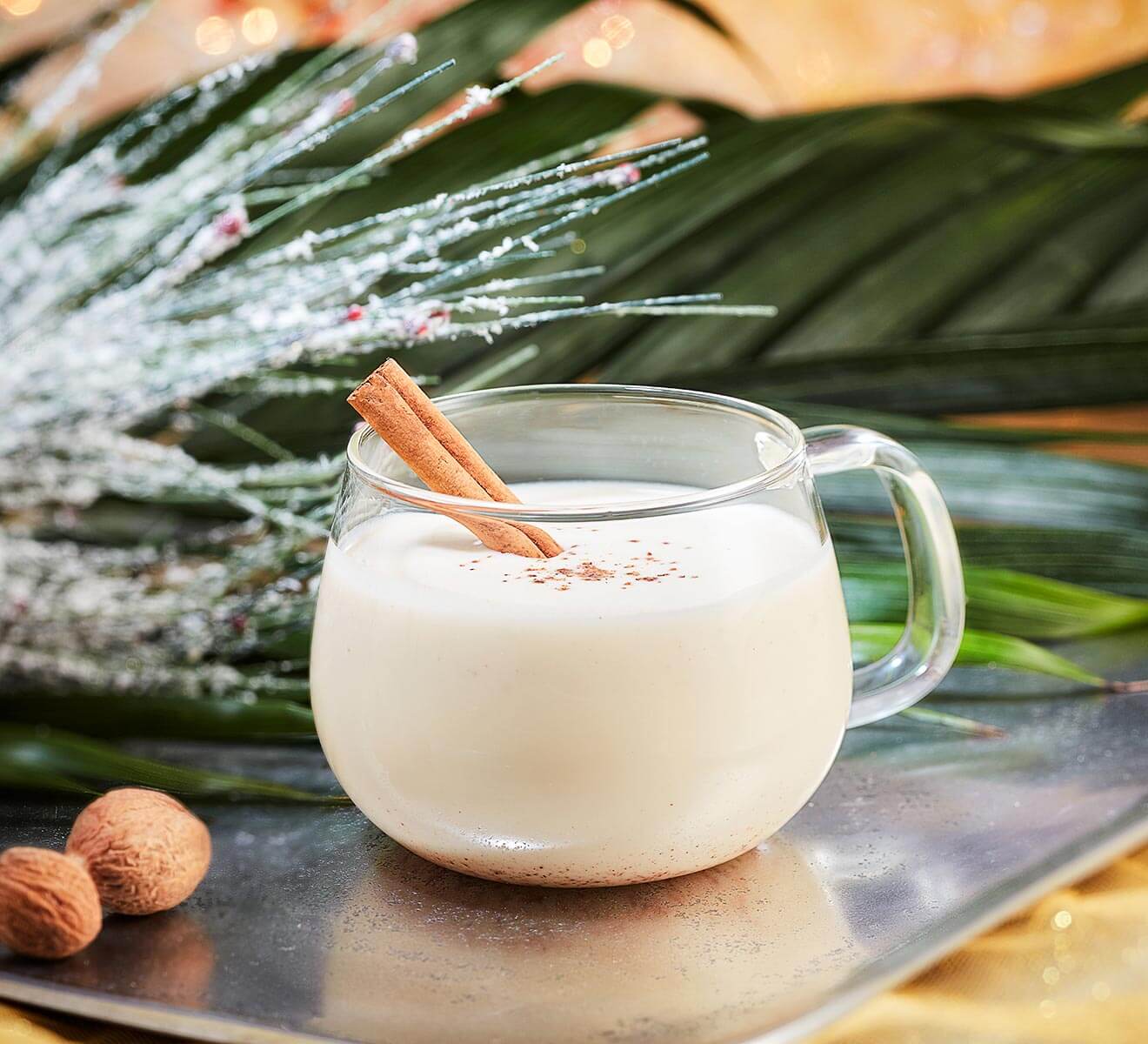 BACARDÍ Coquito, with holiday backdrop