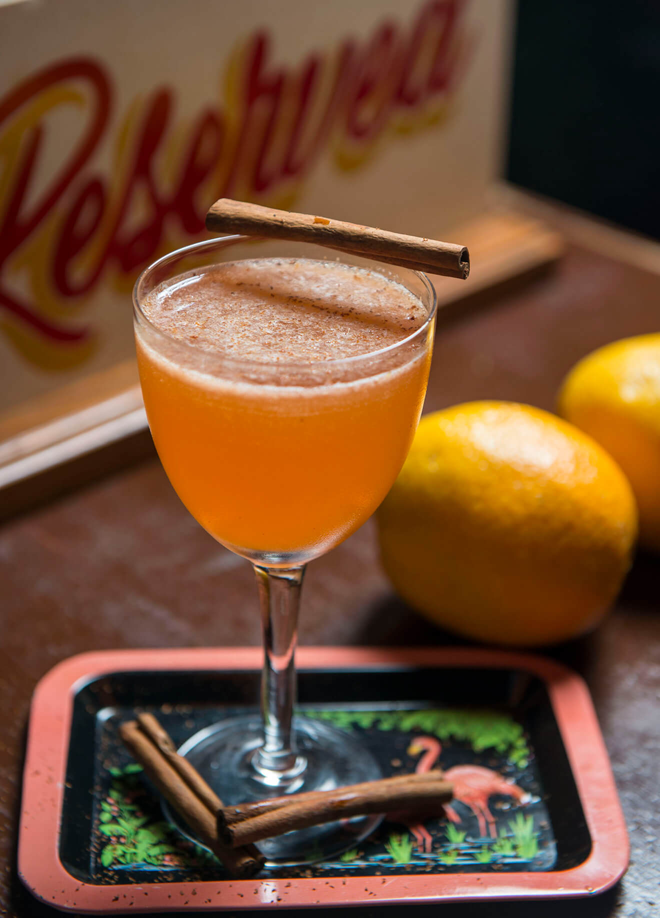 Baby Bison cocktail with cinnamon stick
