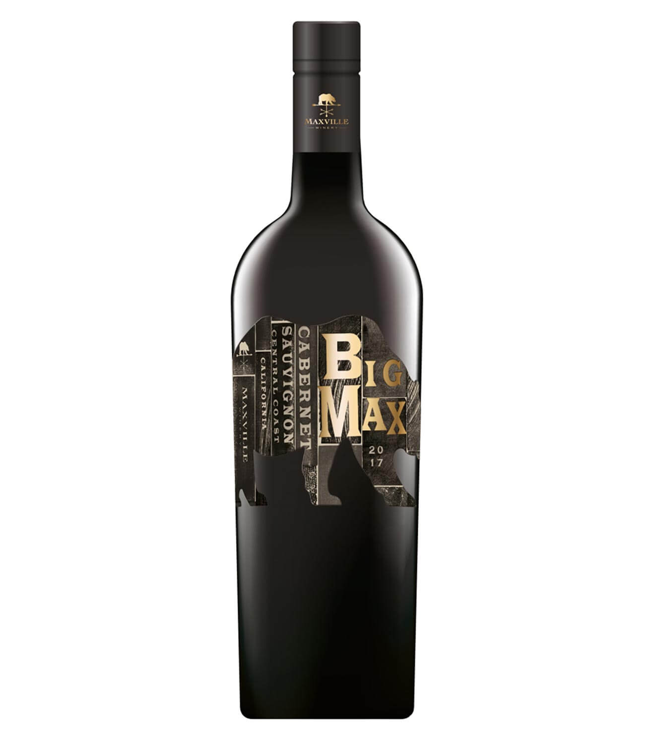 Big Max Cabernet Sauvignon 2017, bottle on white