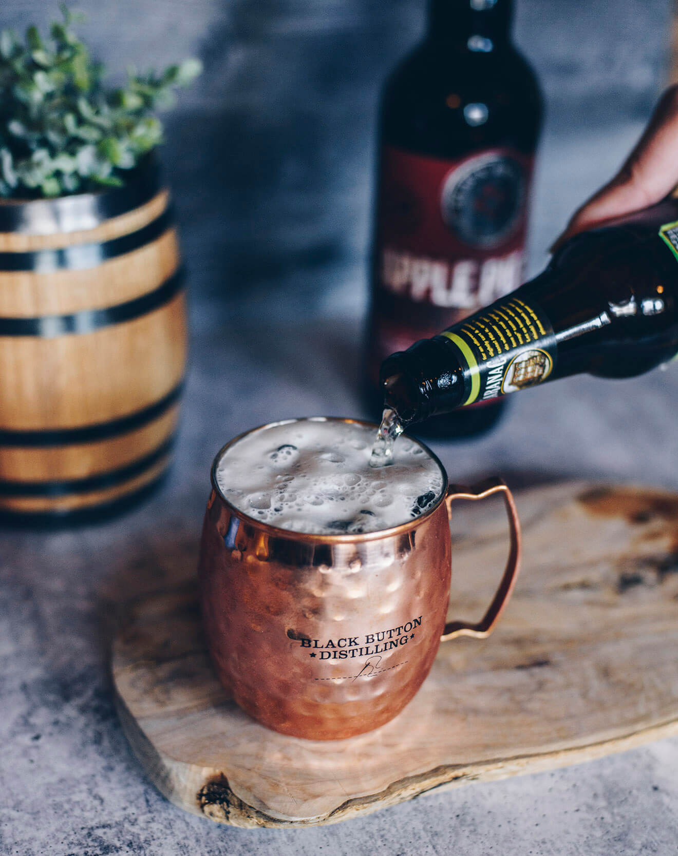 Black Button Apple Pie Moonshine Cocktail