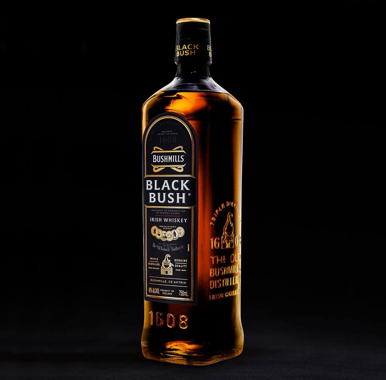 Black Bush Whiskey bottle shot, what's chilling right now