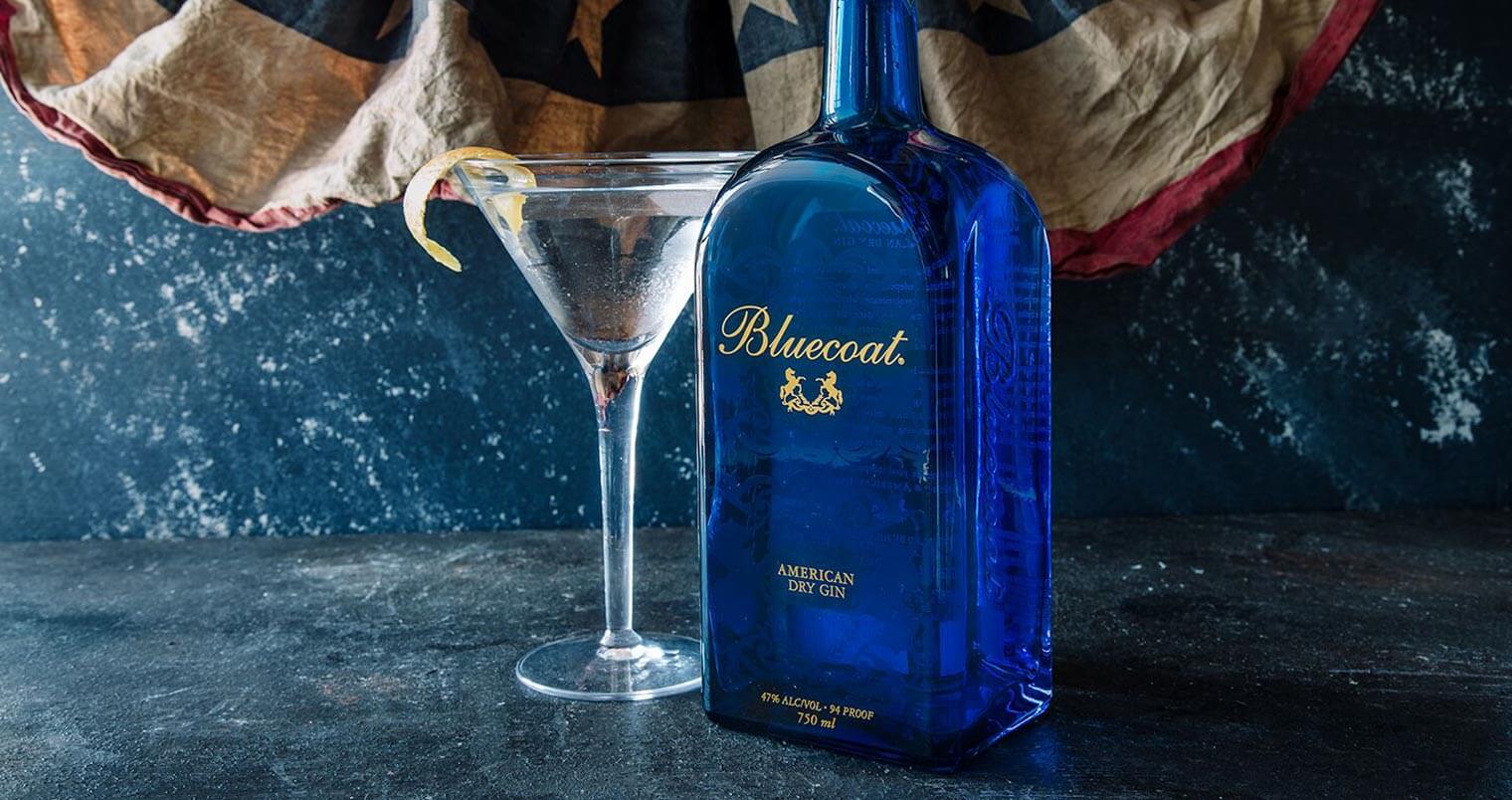 Bluecoat America, martini and bottle, featured image