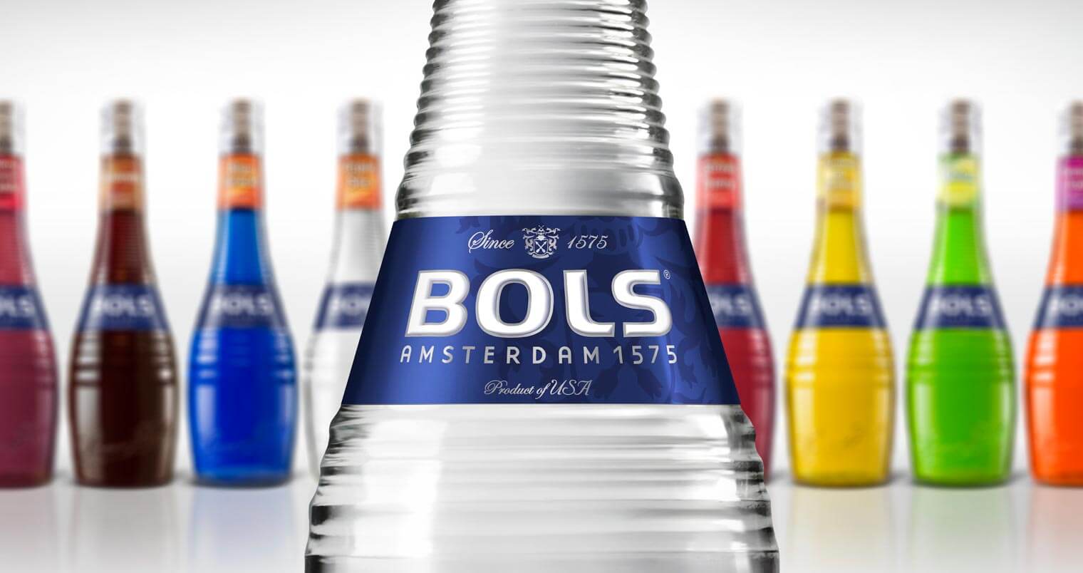 Bols Liqueurs Premium Packaging Refresh, bottles on white, featured image