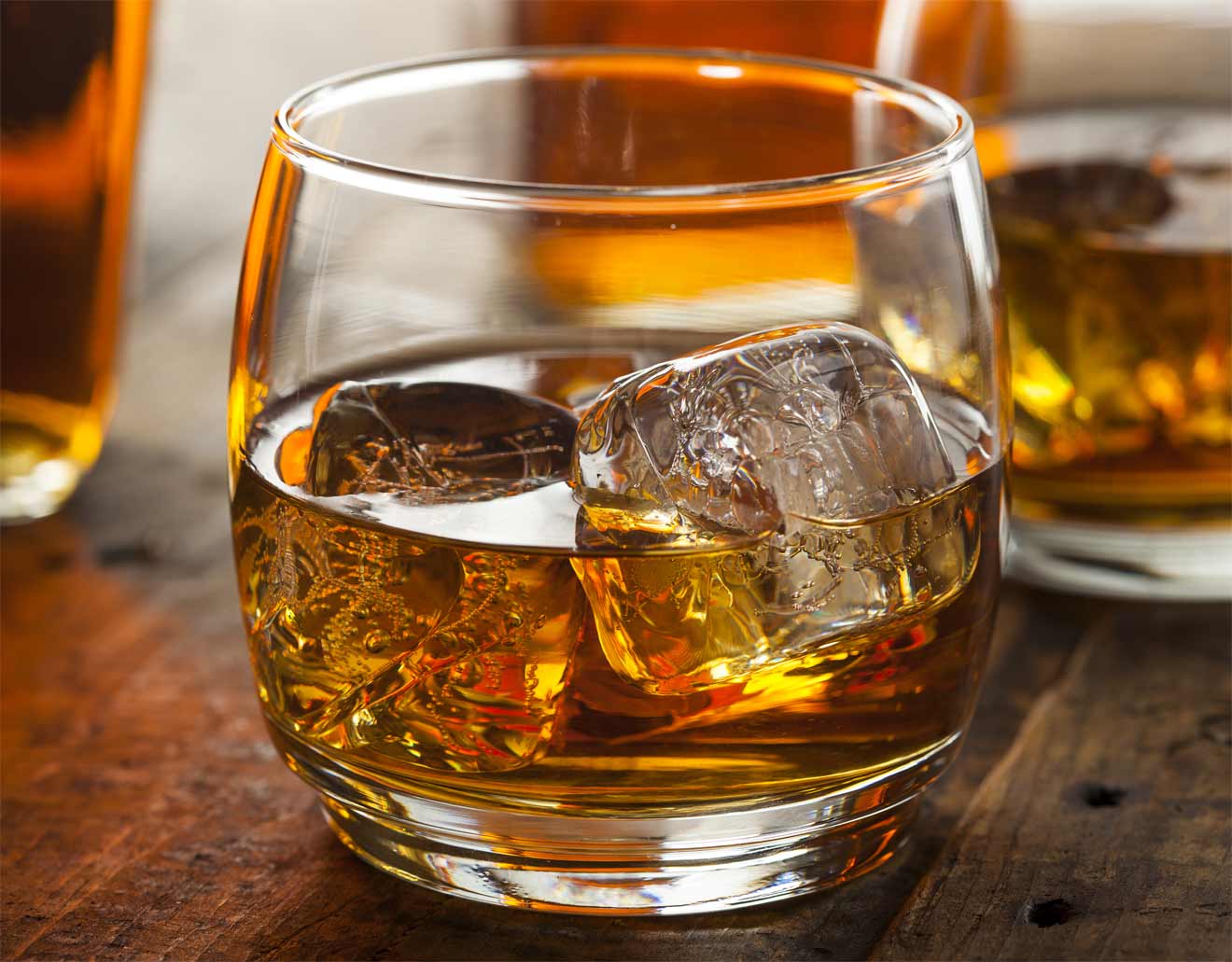 Glass of Bourbon on the Rocks