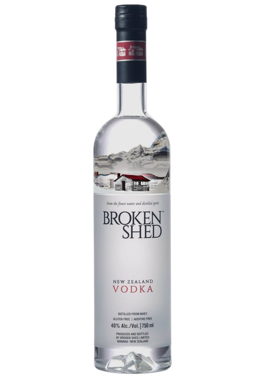 Broken Shed Vodka, bottle, white background