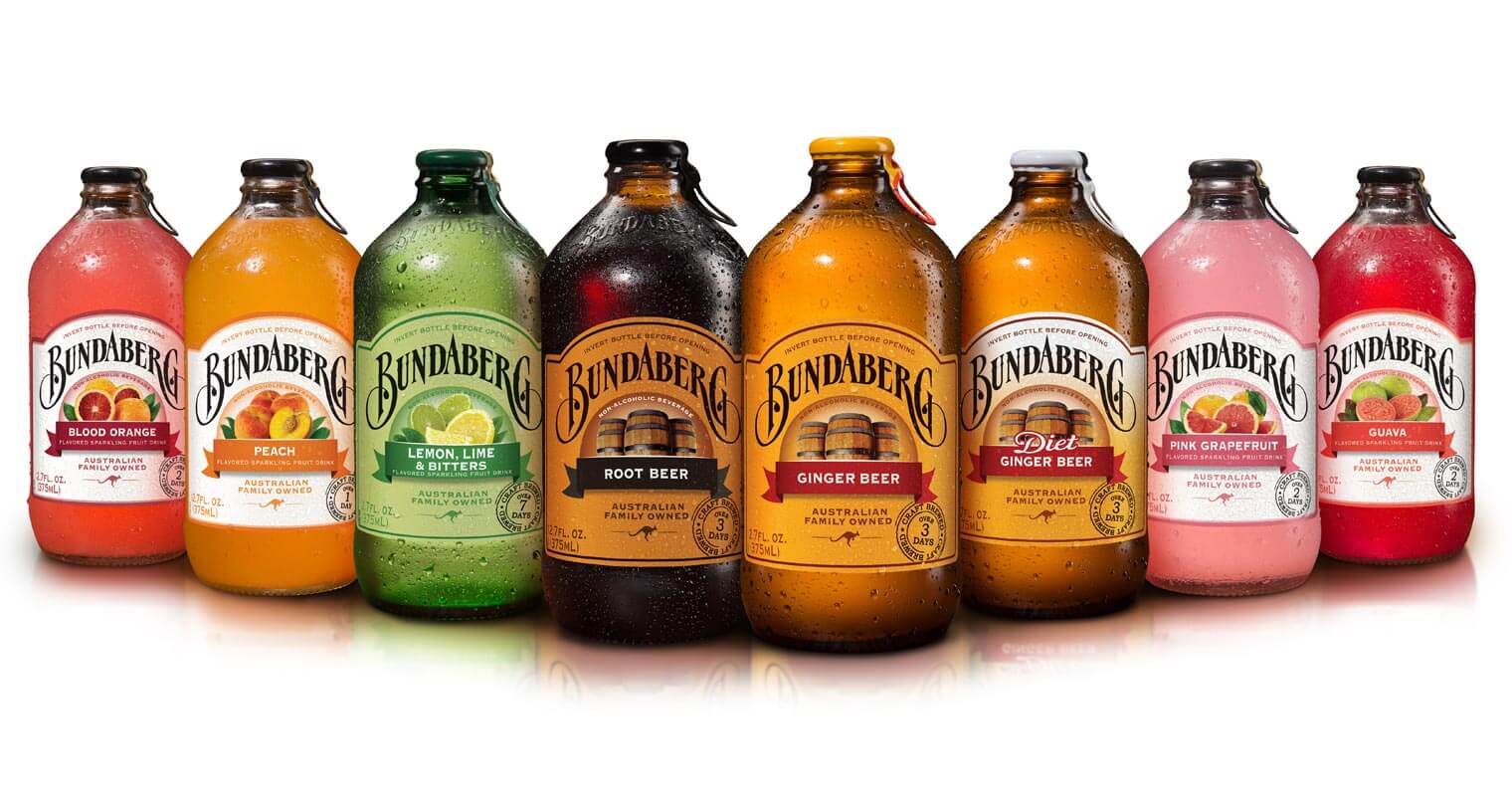 Bundaberg Range of Flavors, bottles on white, featured image
