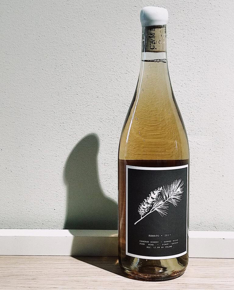 Cameron 2017 Ramato, bottle against wall with shadow