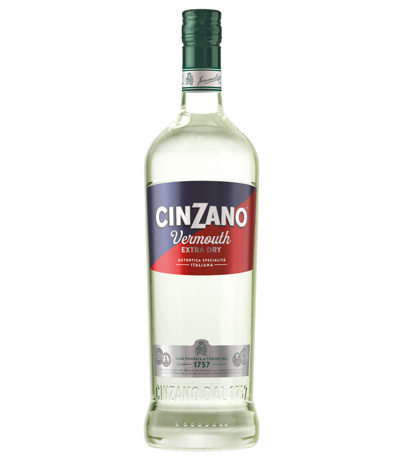 Cinzano Extra Dry, bottle on white