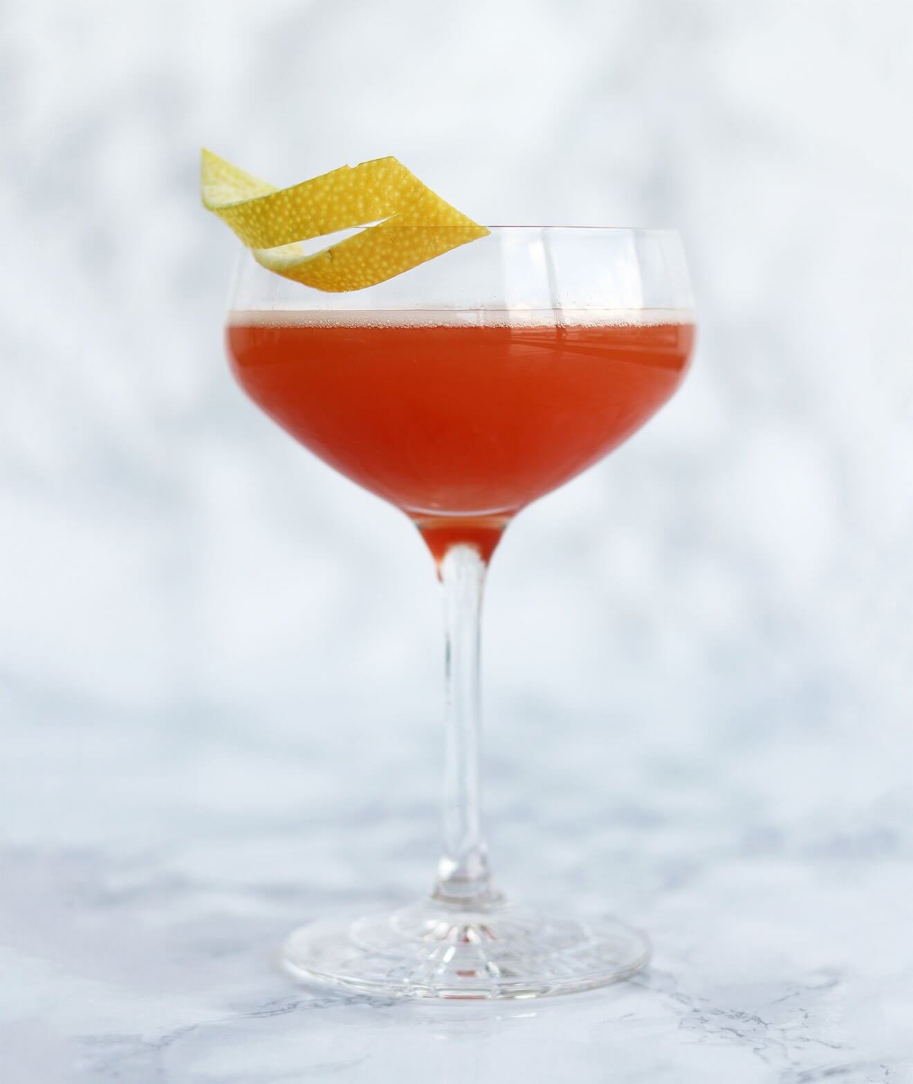 Cocktail with lemon garnish