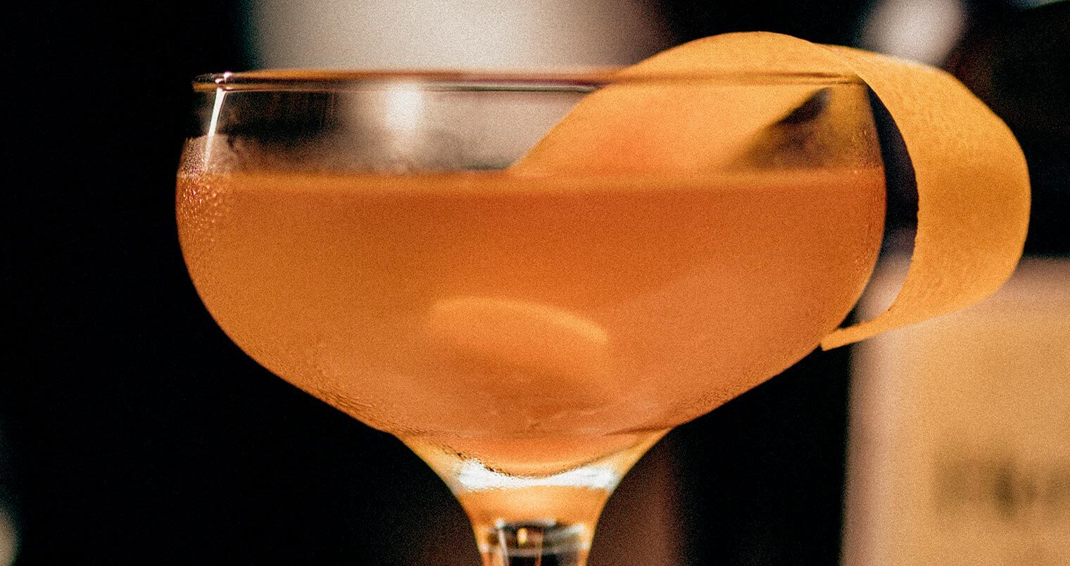 Cognac Sidecar, cocktail with orange peel garnish, featured image