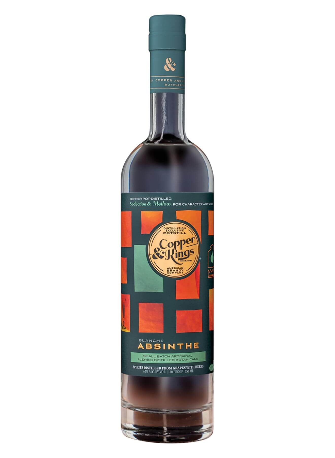 Copper & Kings Absinthe Alembic, bottle on white