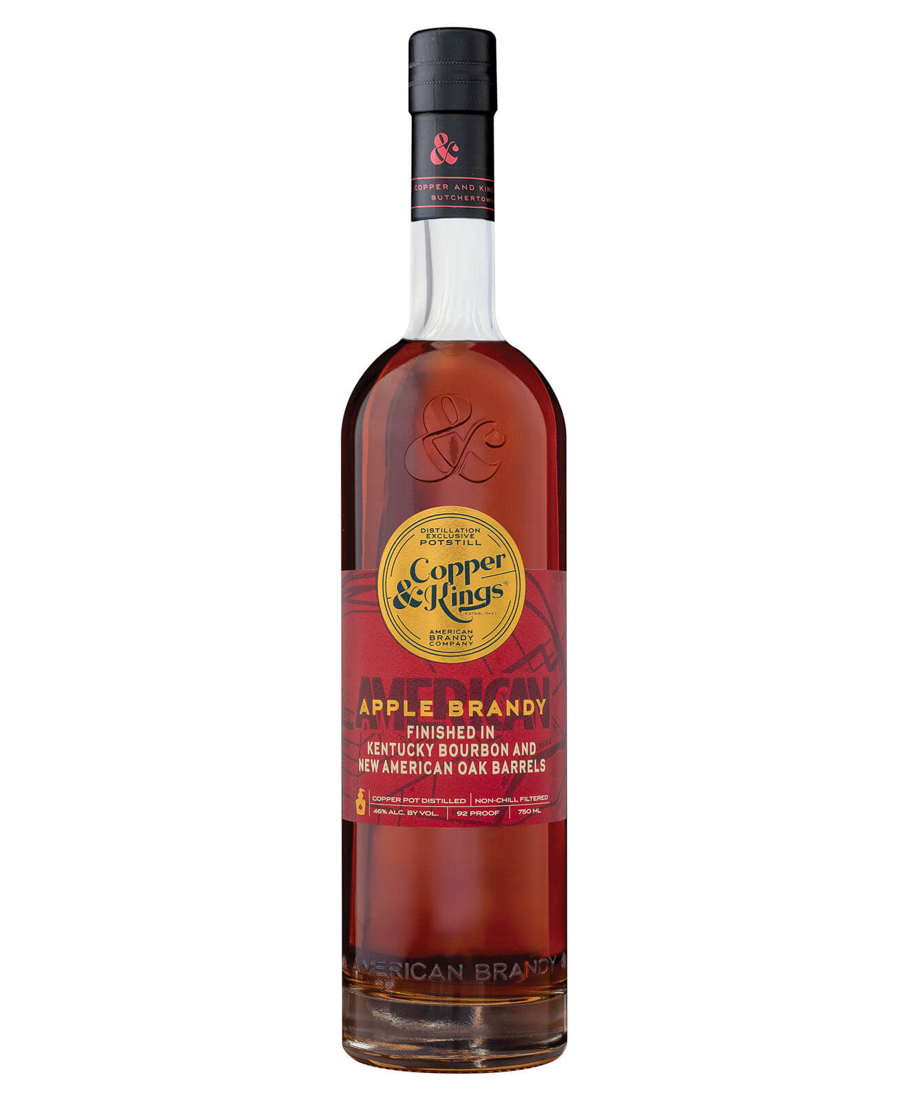 Copper & Kings American Apple Brandy, bottle on white