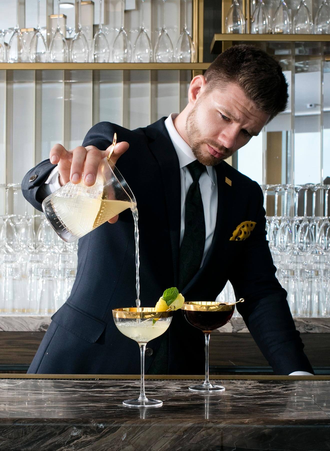 Corey Creason - Chilled 100 Ambassador, New York, pouring his cocktails in style