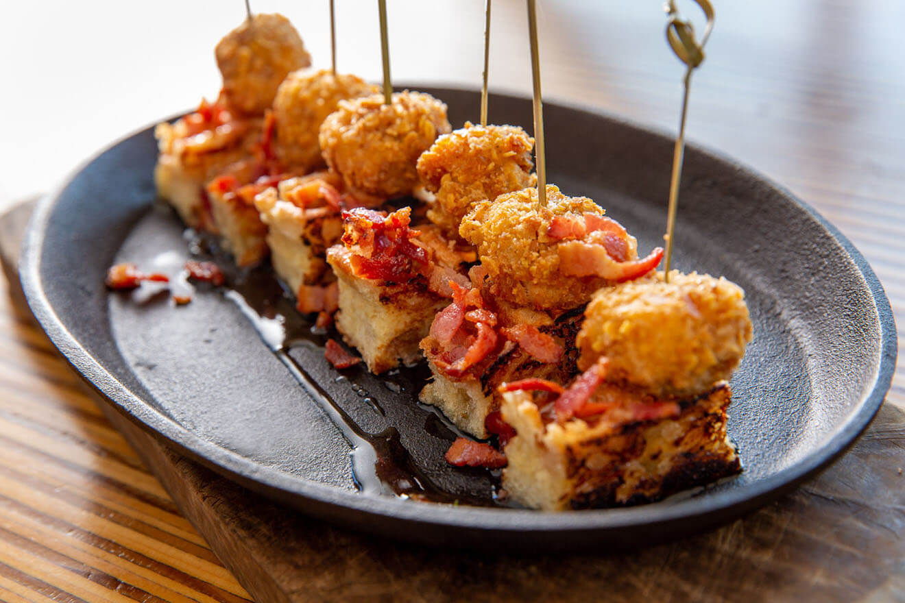Crispy Chicken and Waffle Bites