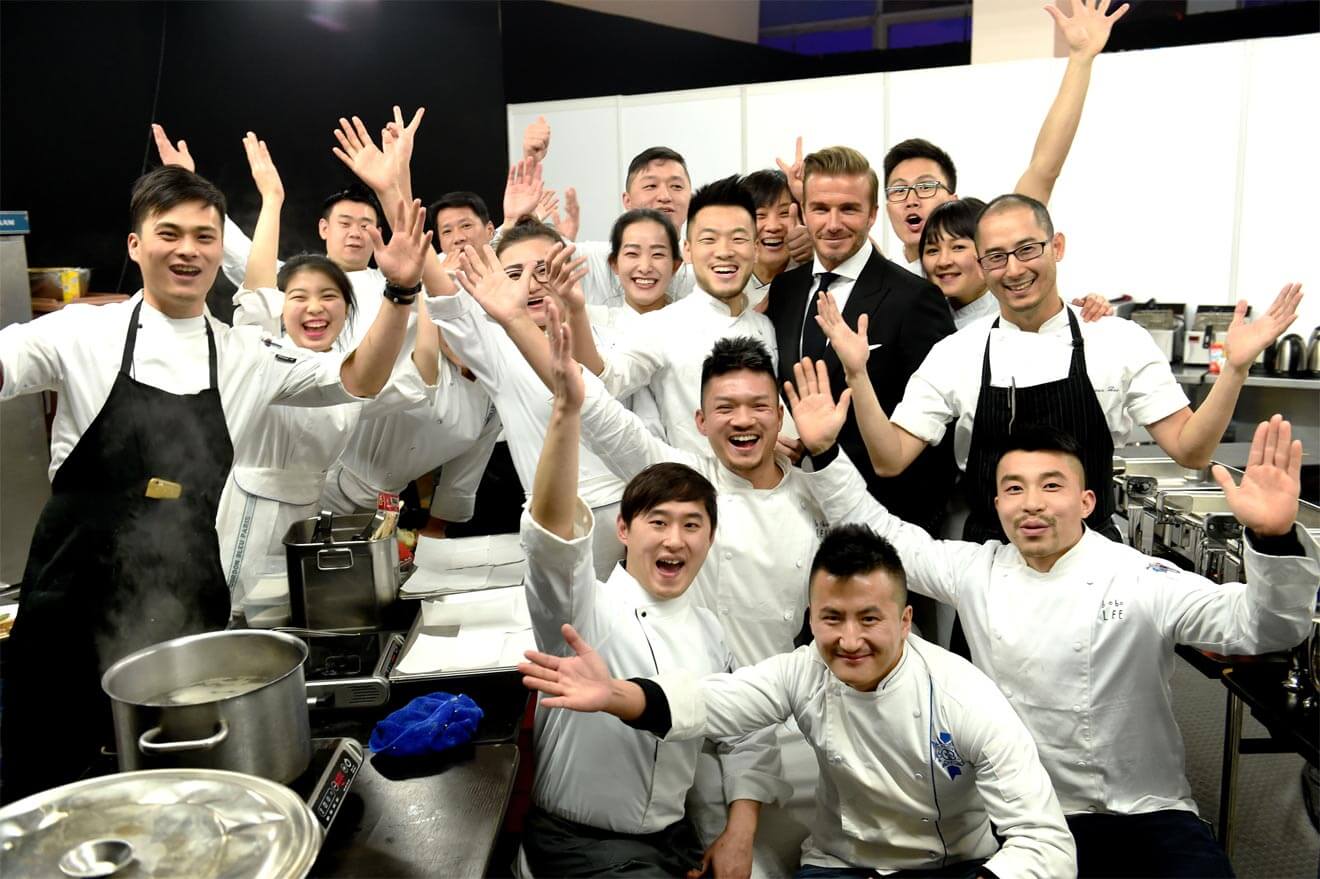 David Beckham, Steven Liu and culinary team at HAIG CLUB™ Shanghai