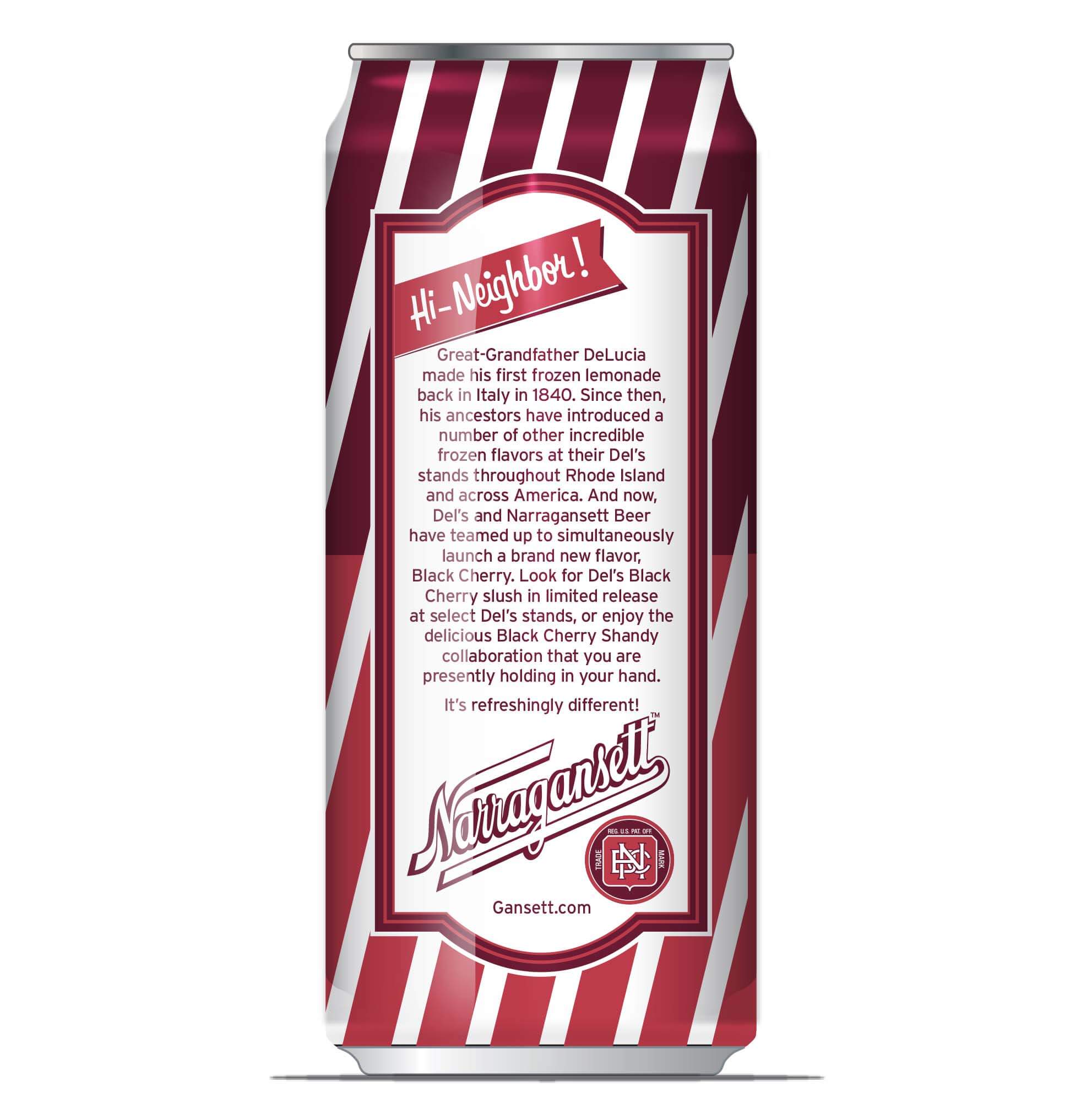 Del's Black Cherry Shandy Back View