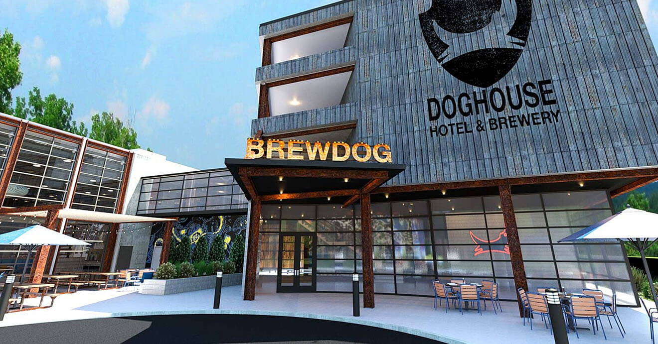 Doghouse Hotel & Brewery, front entrance