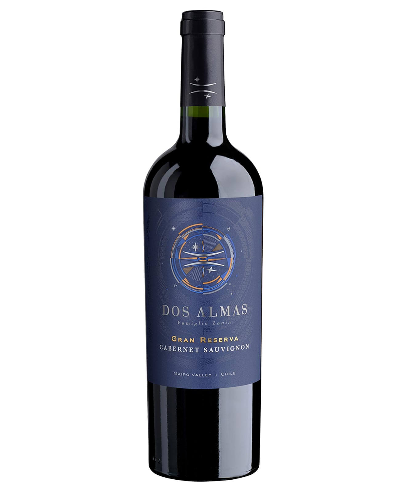 2016 Dos Almas Gran Reserva Cabernet Sauvignon, bottle on white