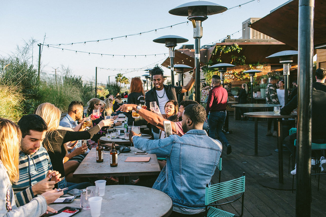 E.P. & L.P., rooftop bar, patrons enjoying