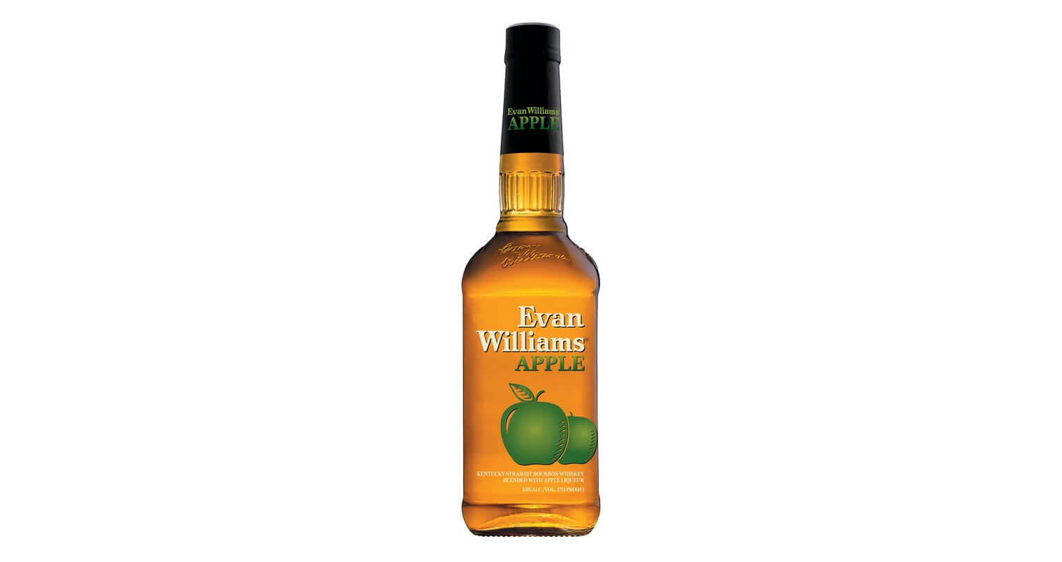 Evan Williams Apple, bottle on white, featured image