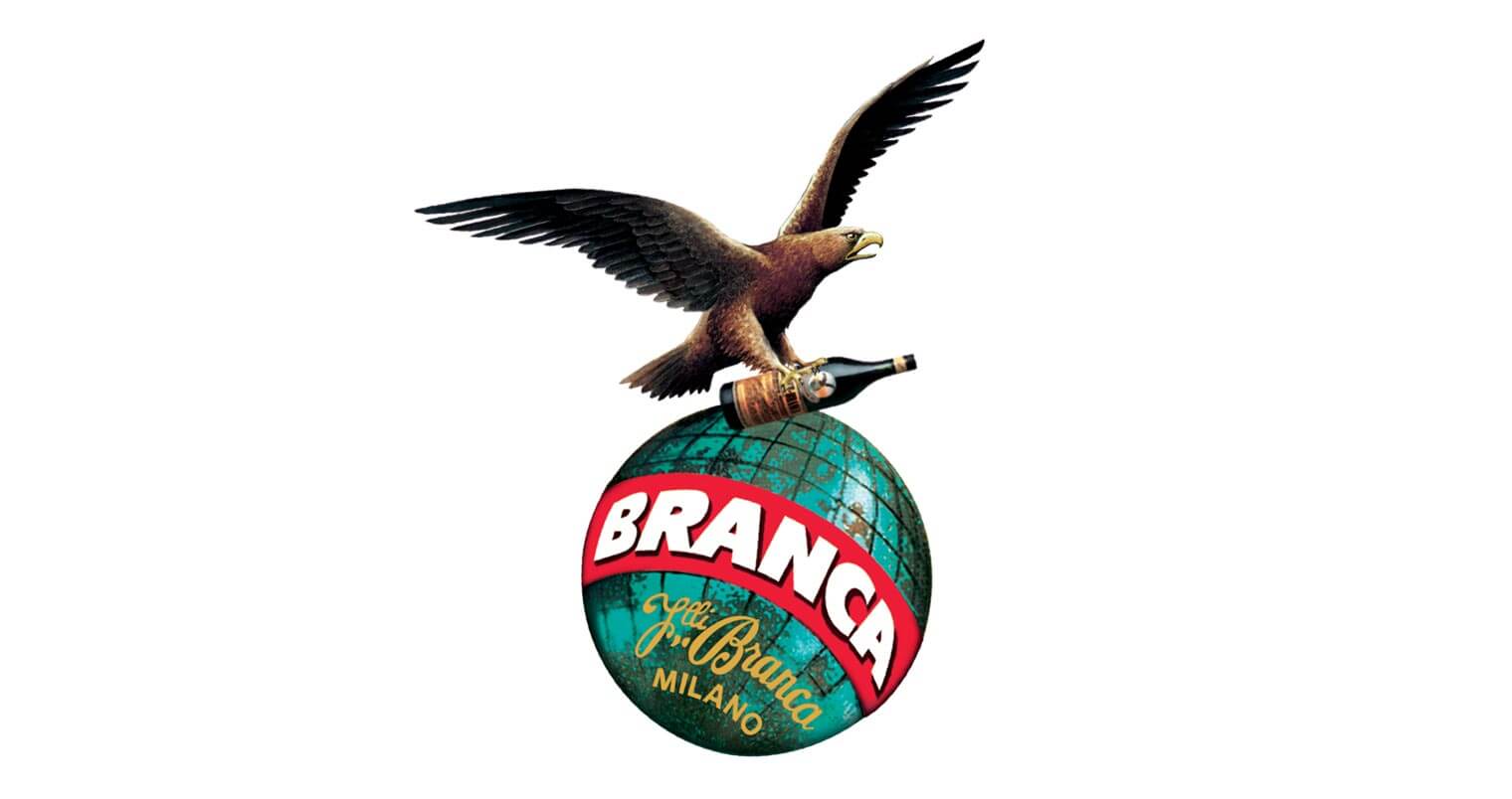 Fratelli Branca, logo eagle and globe on white, featured image