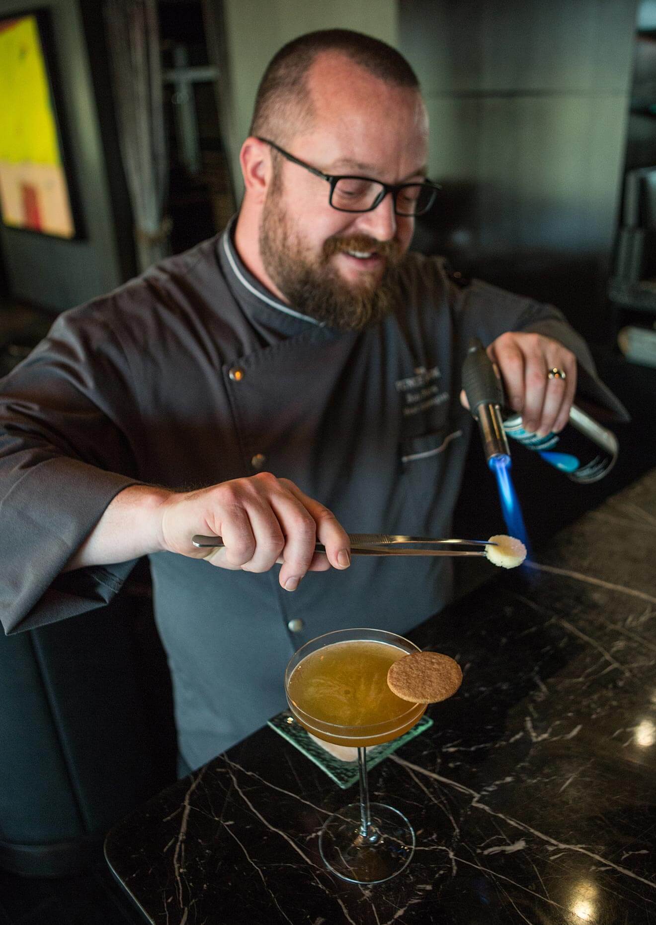Bob Peters Preparing His Cocktail, Early Autumn