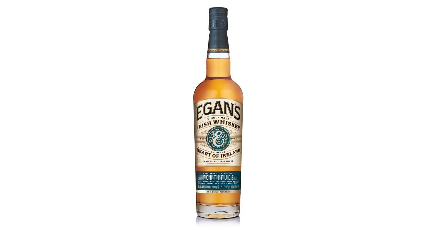 Egan’s Irish Whiskey Fortitude, bottle on white, featured image