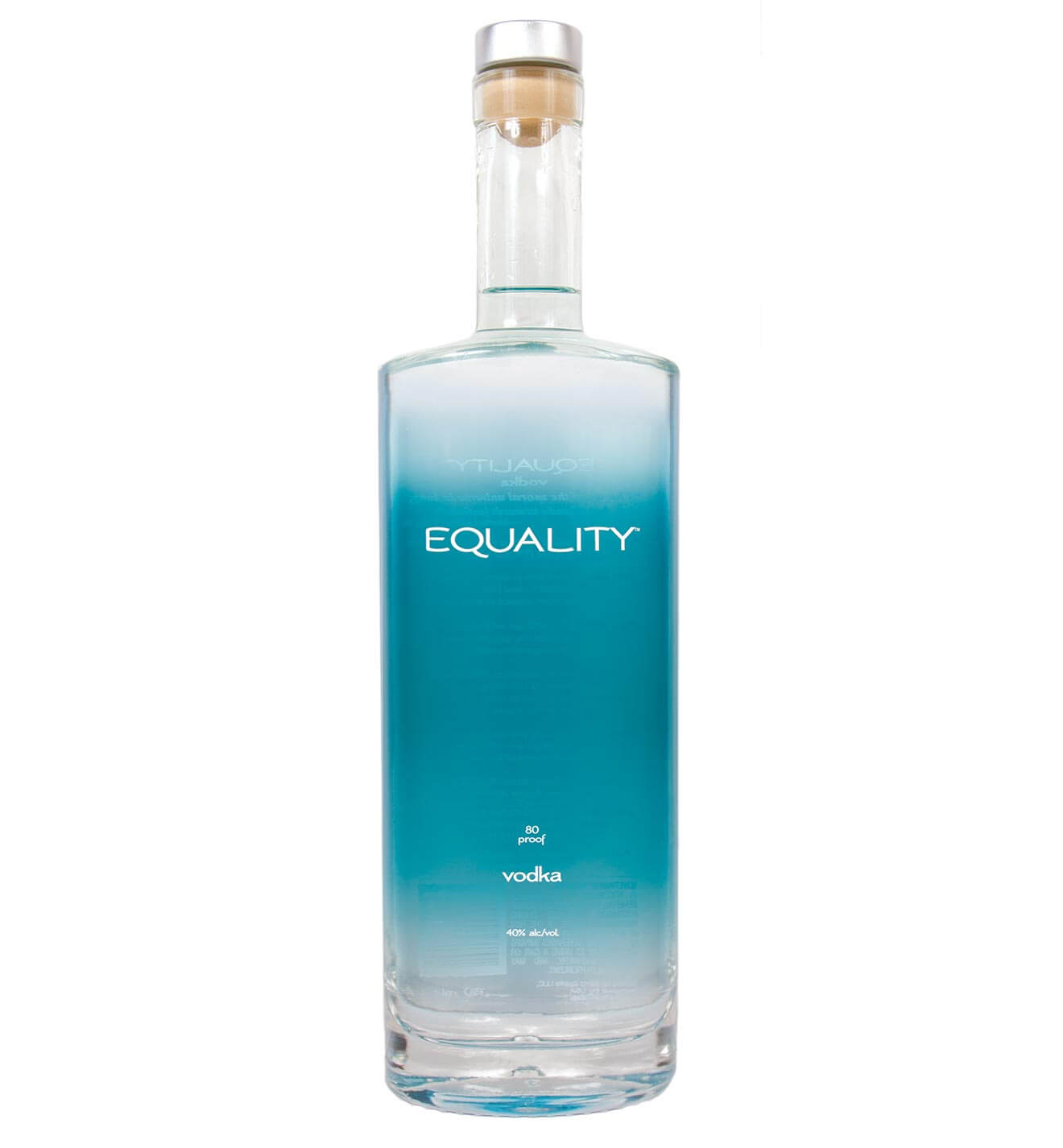 Equality Vodka bottle on white