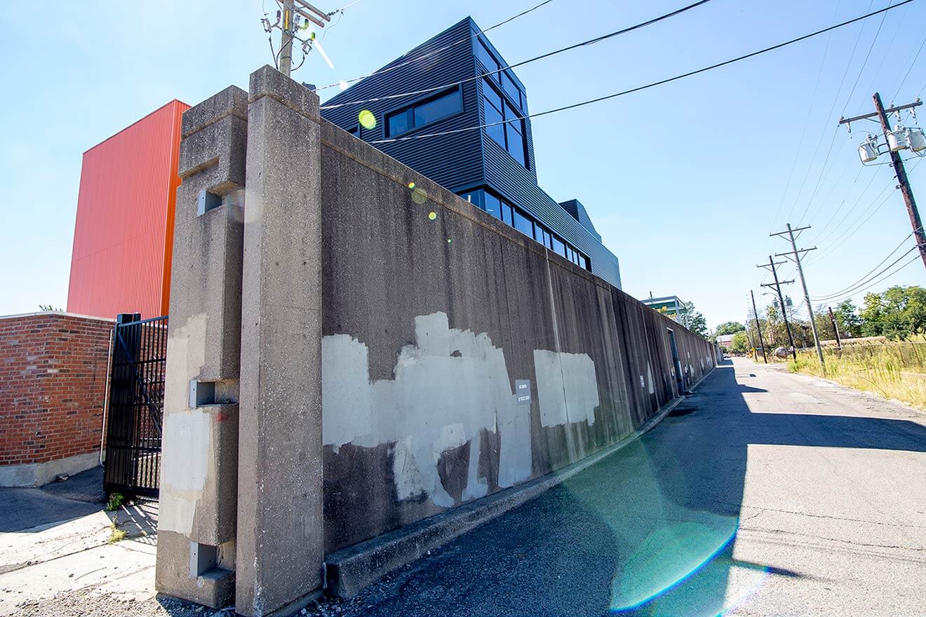 Side View of the Floodwall