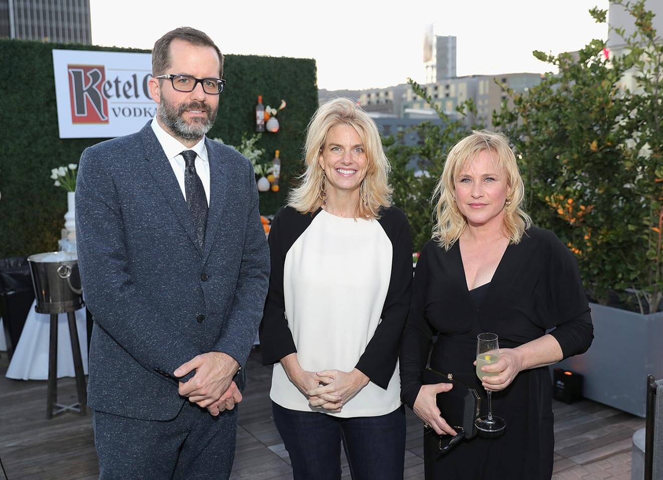 From Left, Artist Eric White President of GLAAD Sarah Kate Ellis and actor Patricia Arquette