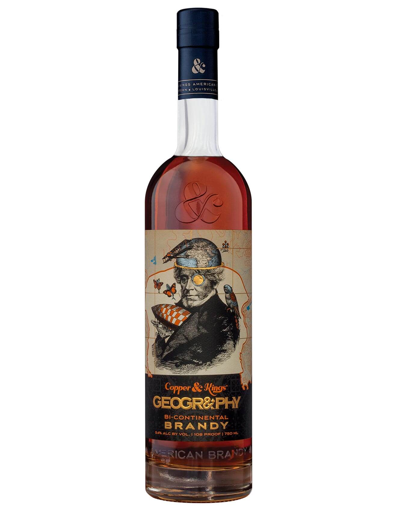 GEOGR&PHY Bi-Continental Brandewijn, bottle on white