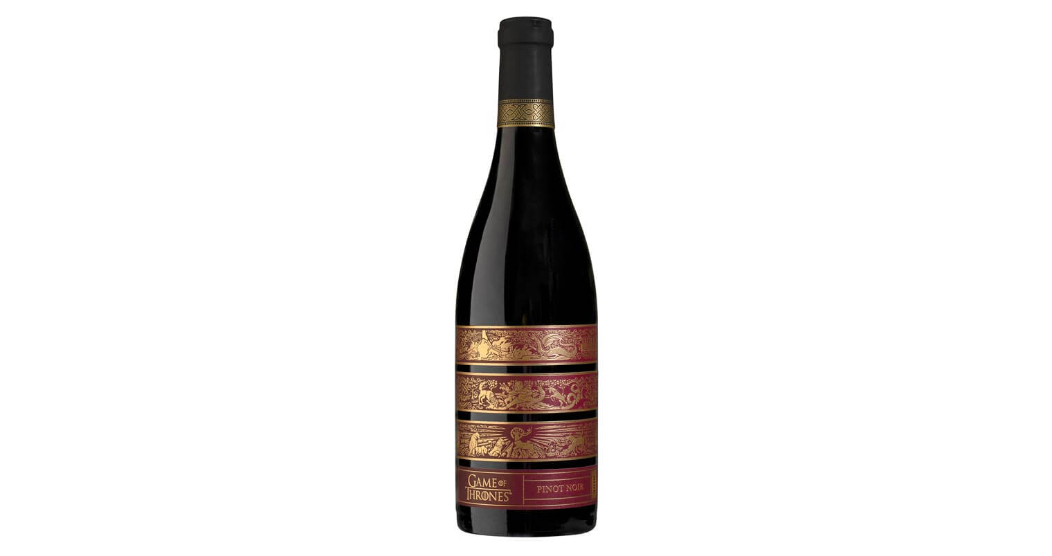 Game of Thrones Wine Pino Noir, bottle on white, featured image