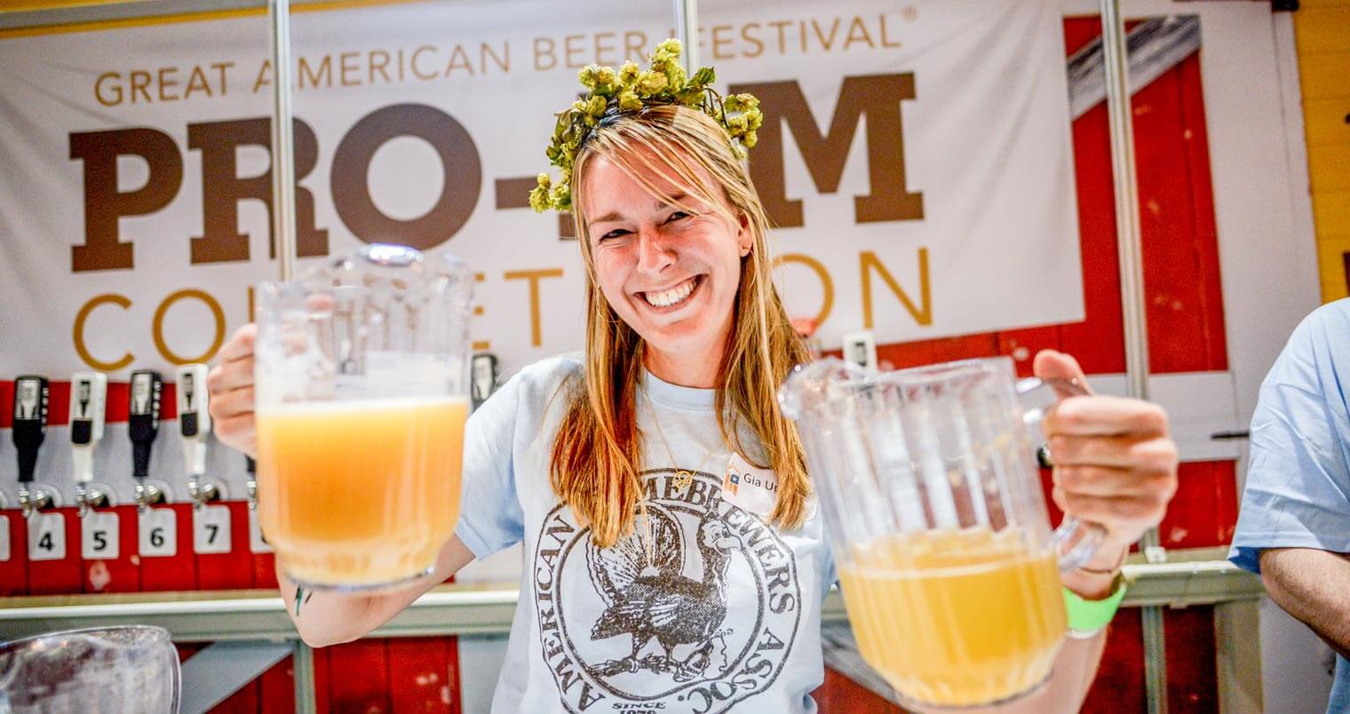 Great American Beer Festival, pretty smile holding pitchers, featured image