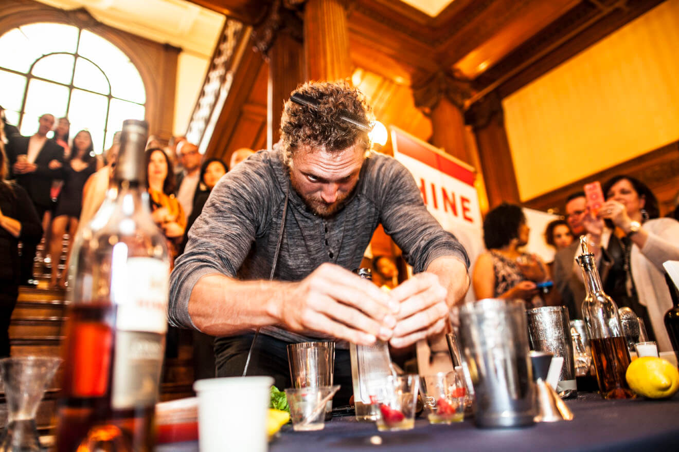 Hunter Pence Mixing a Cocktail