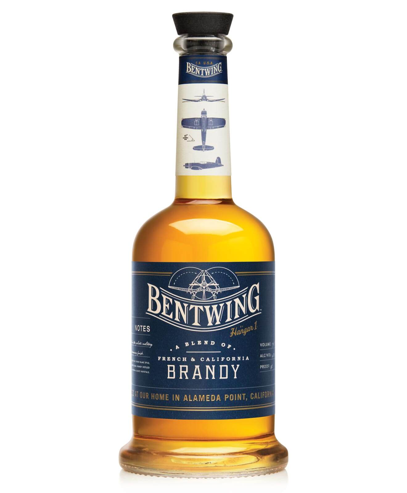 Hangar 1 Bentwing Brandy, bottle on white