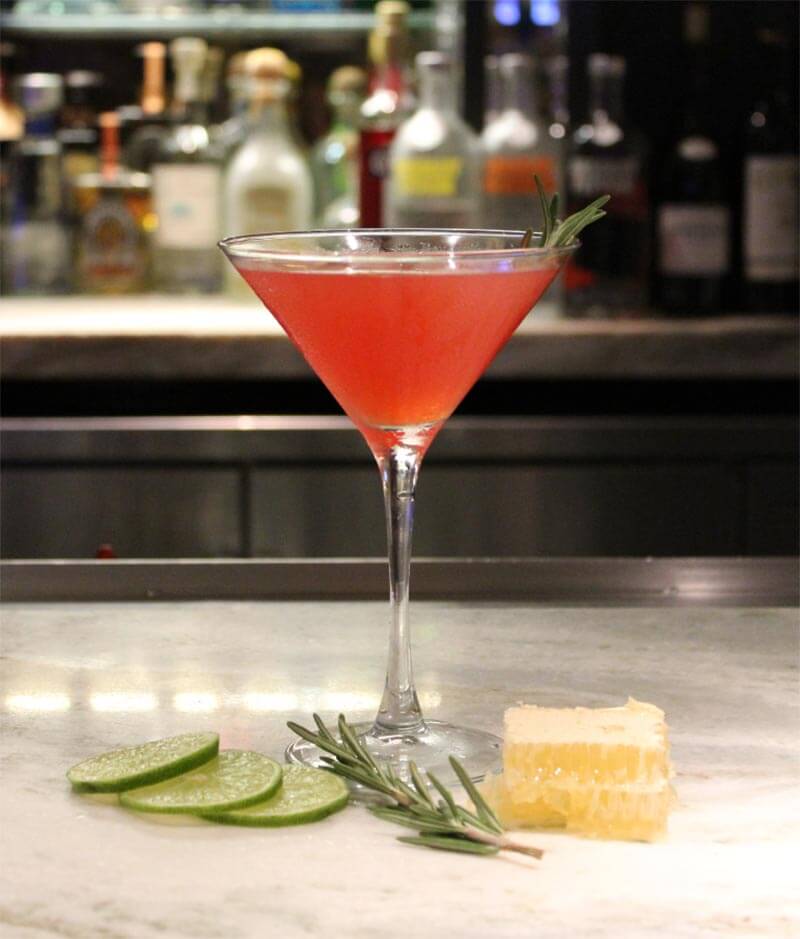 Honey-Kissed Cosmopolitan cocktail