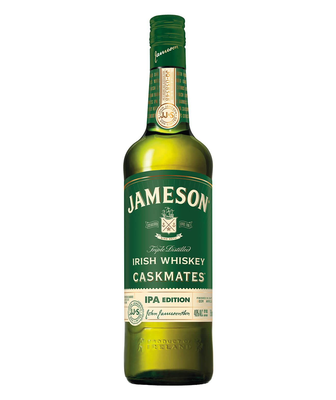 Jameson Caskmates IPA Edition, bottle on white