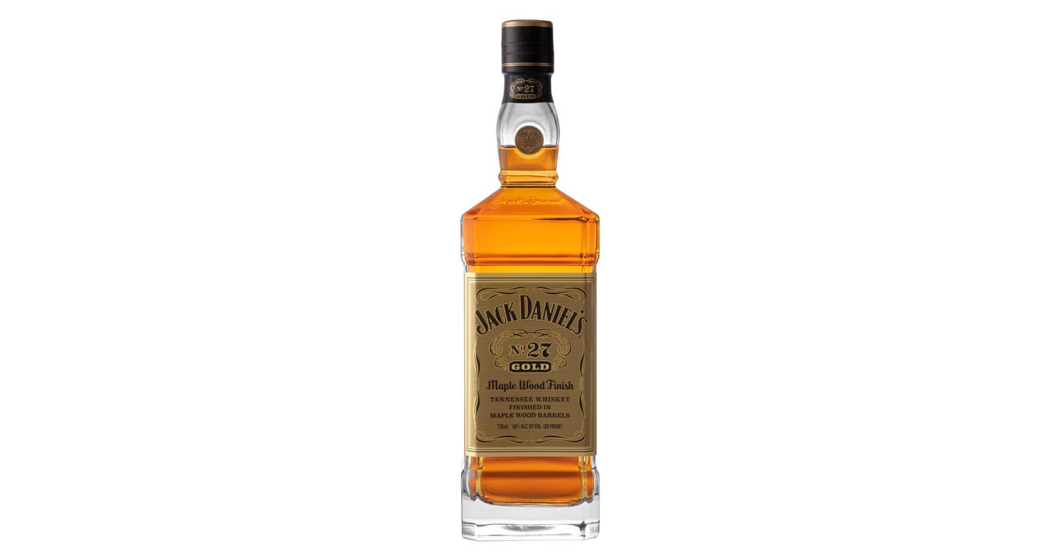 Jack Daniels Gold 27 Maple Wood, bottle on white, featured image